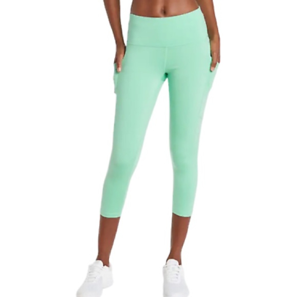 Z by Zella High Waist 7/8‎ Length Leggings with Pockets, Green Marine, Sz S, NWT - Picture 2 of 10